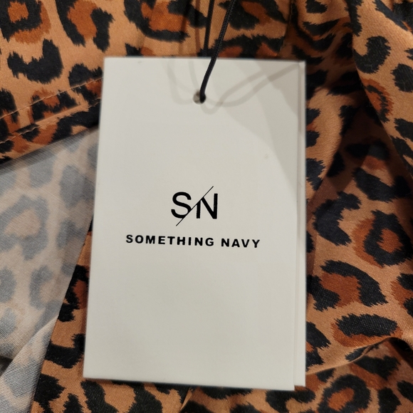 Something Navy Animal Print Midi Slip Skirt Size S - Picture 12 of 13